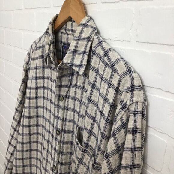 SARGENT Pepper southwestern western mens flannel plaid 100% cotton button down - Picture 2 of 12